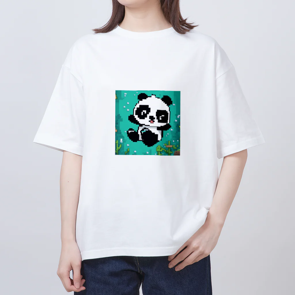 Smile Pop Artの水中パンダ Oversized T-Shirt