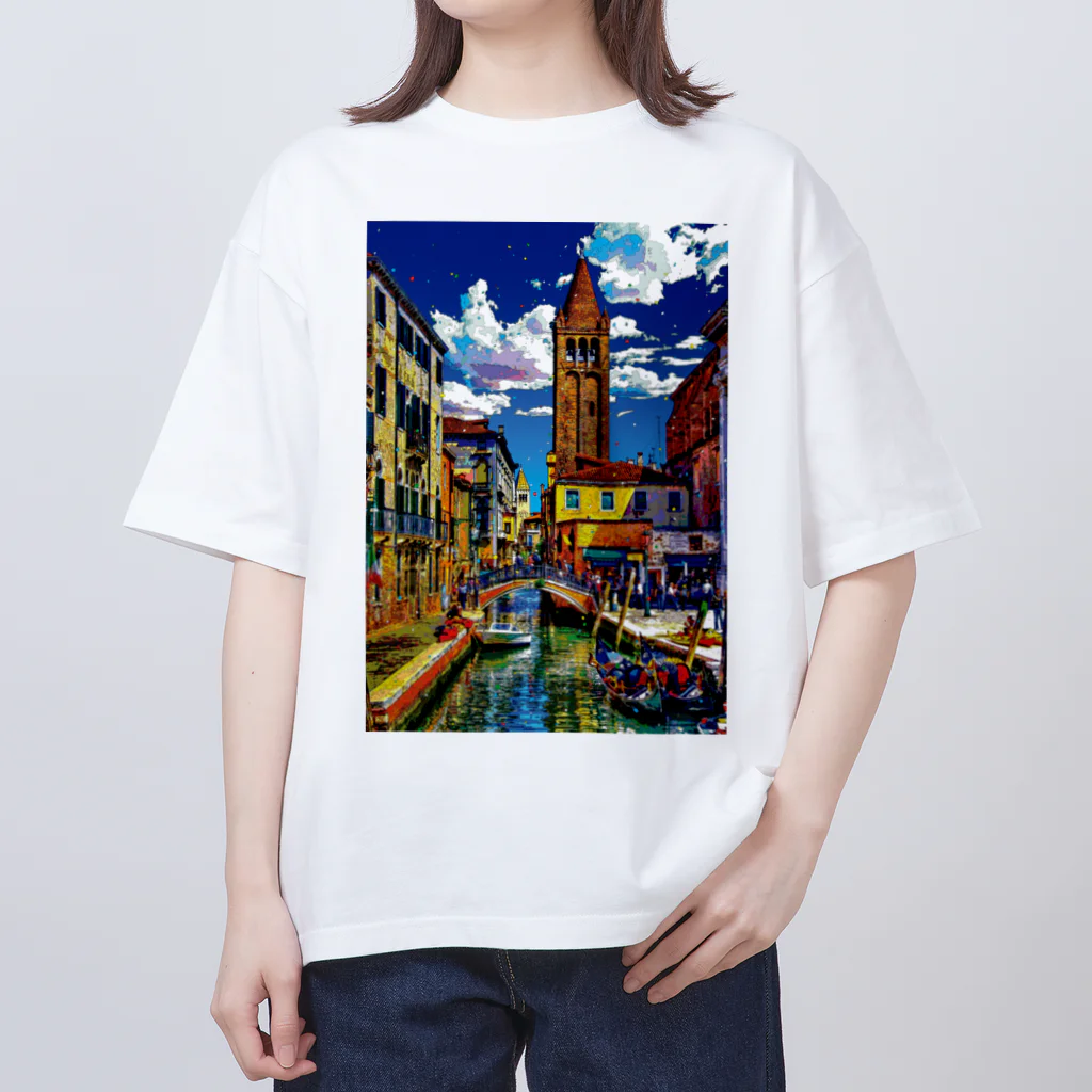 GALLERY misutawoのイタリア ヴェネツィアのサン・バルナバ橋 Oversized T-Shirt