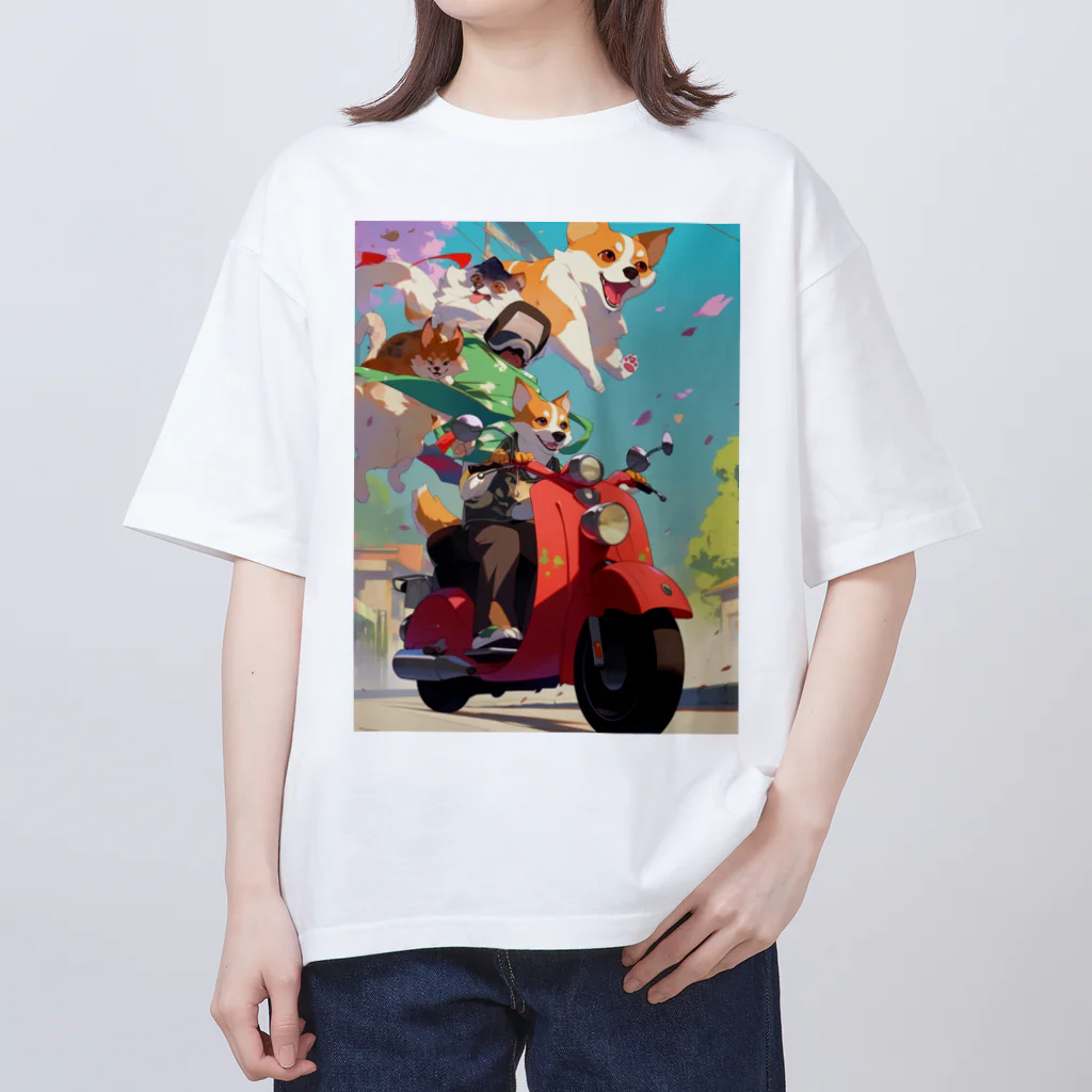 AQUAMETAVERSEのワンちゃん休日を楽しむ　なでしこ1478 Oversized T-Shirt