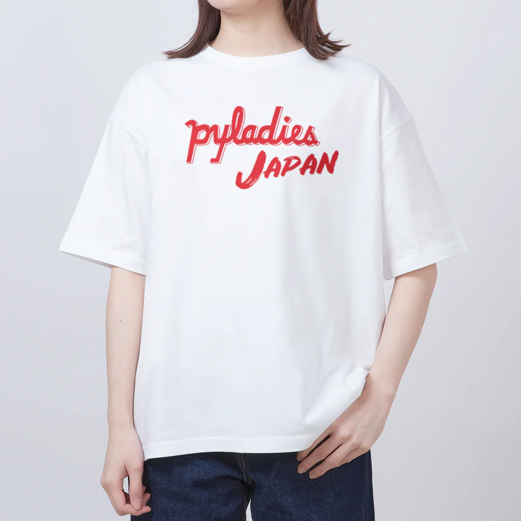 PyLadiesTokyoのPyLadies Japan 赤文字ver オーバーサイズTシャツ