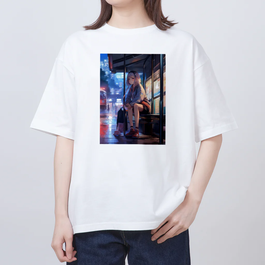 AI美女の館の二次元の女の子 オーバーサイズTシャツ