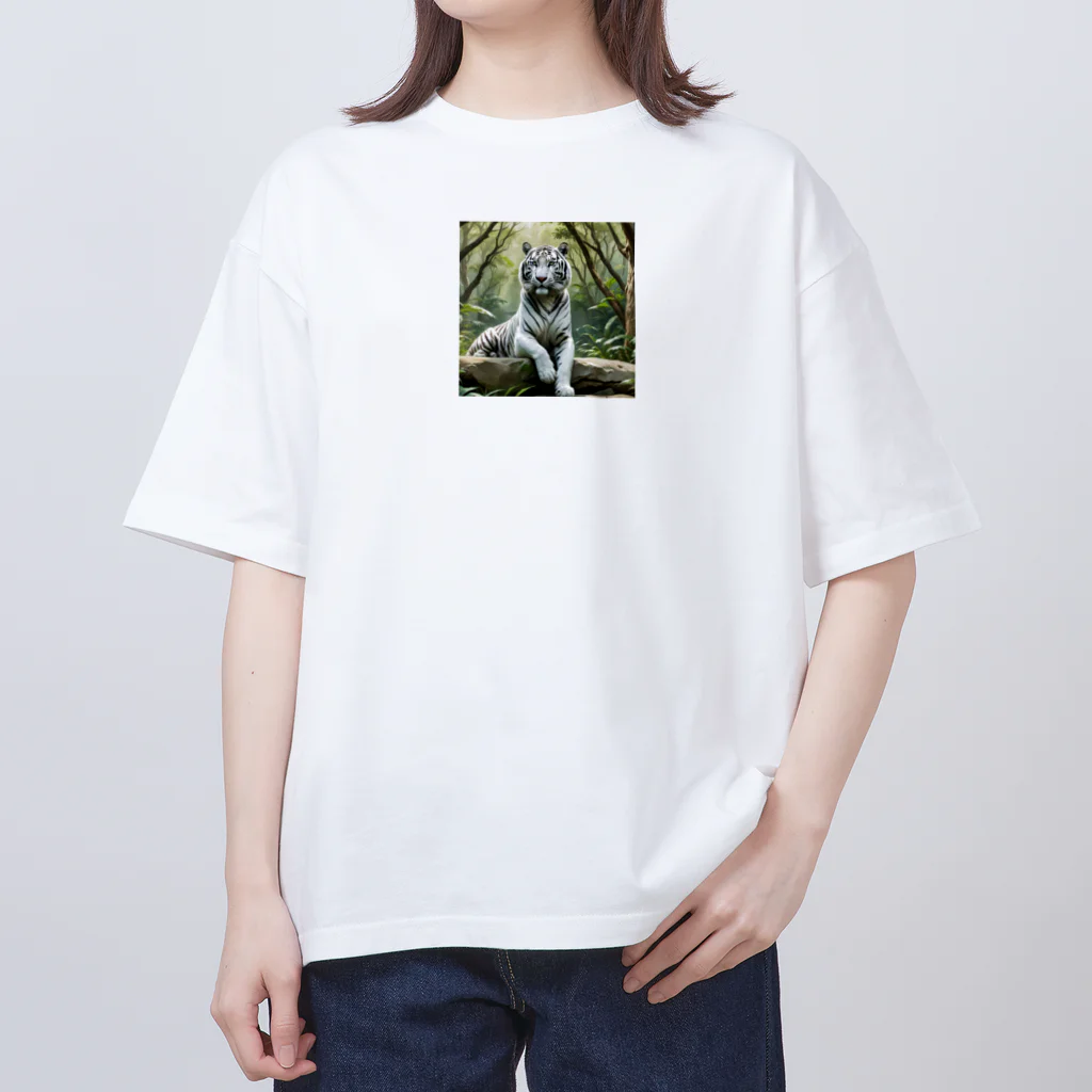 けいのユニークなショップのホワイトタイガー Oversized T-Shirt