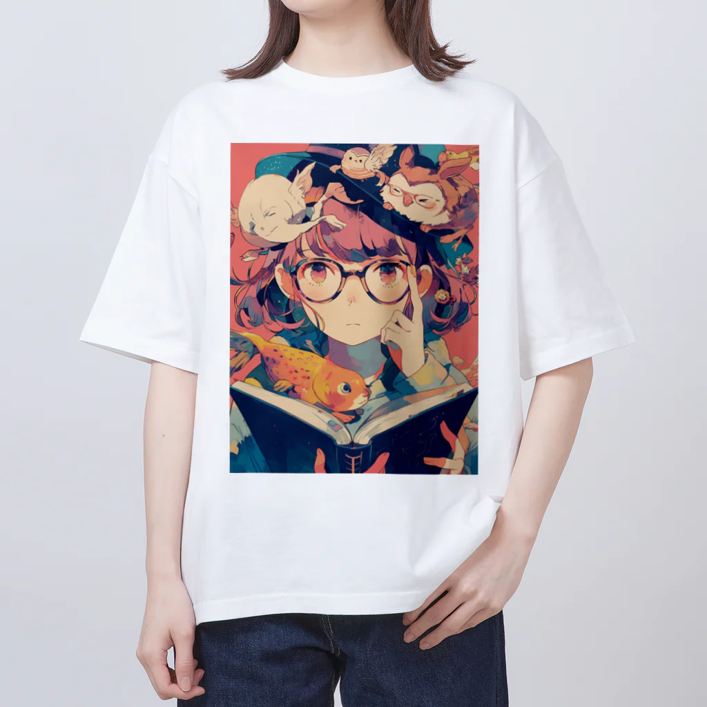 AQUAMETAVERSEの少女と読書週間　なでしこ1478 オーバーサイズTシャツ