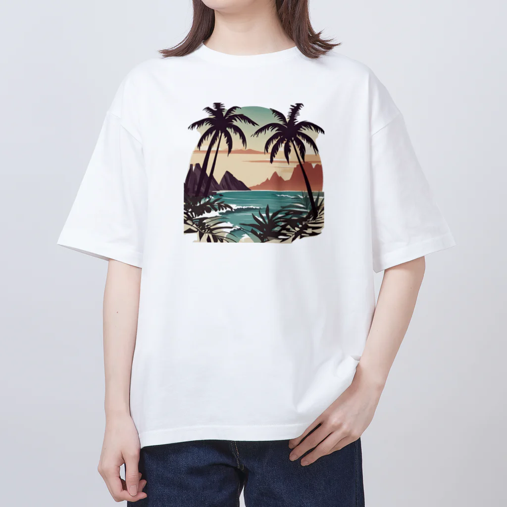 ニャン丸のリゾートデザイン オーバーサイズTシャツ