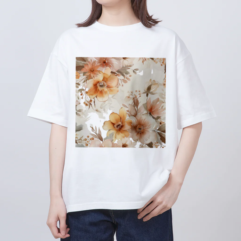 Petia Bloomの水彩風の花イラスト Oversized T-Shirt