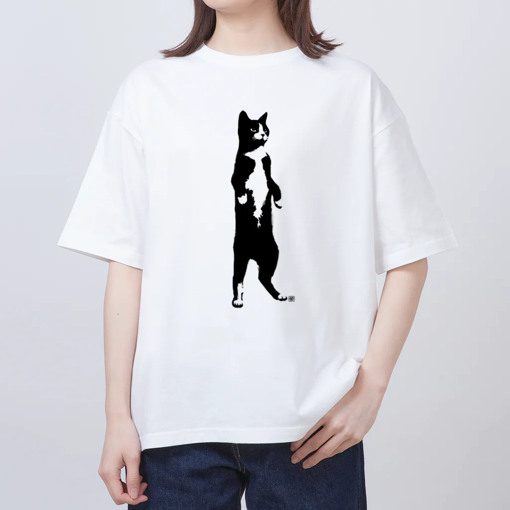 jun factoryの墨絵ねこ（その3） オーバーサイズTシャツ