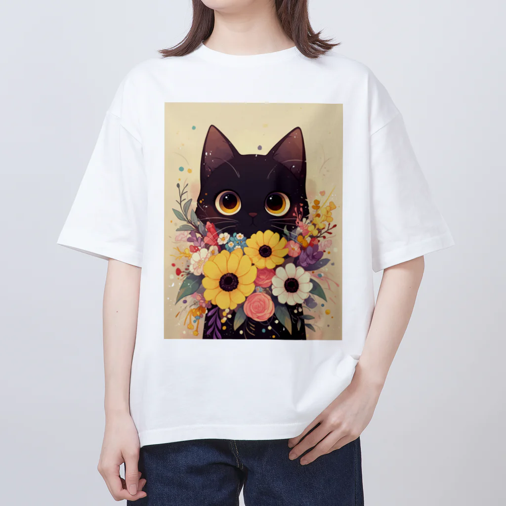 AQUAMETAVERSEの花束を猫に　Hime  253 Oversized T-Shirt