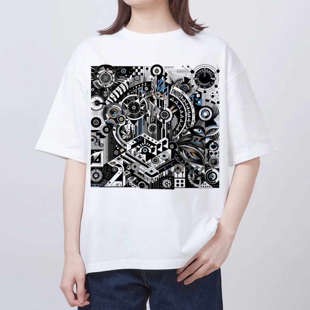 ヘッヘンのお店の【幾何学模様】アート オーバーサイズTシャツ