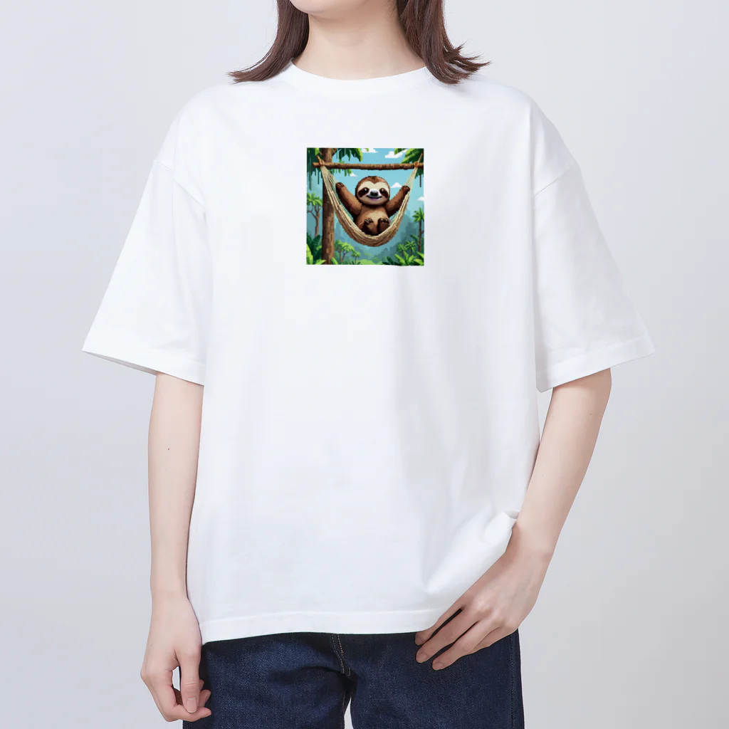 ナマケモノstoreのハンモックに揺られるナマケモノ Oversized T-Shirt