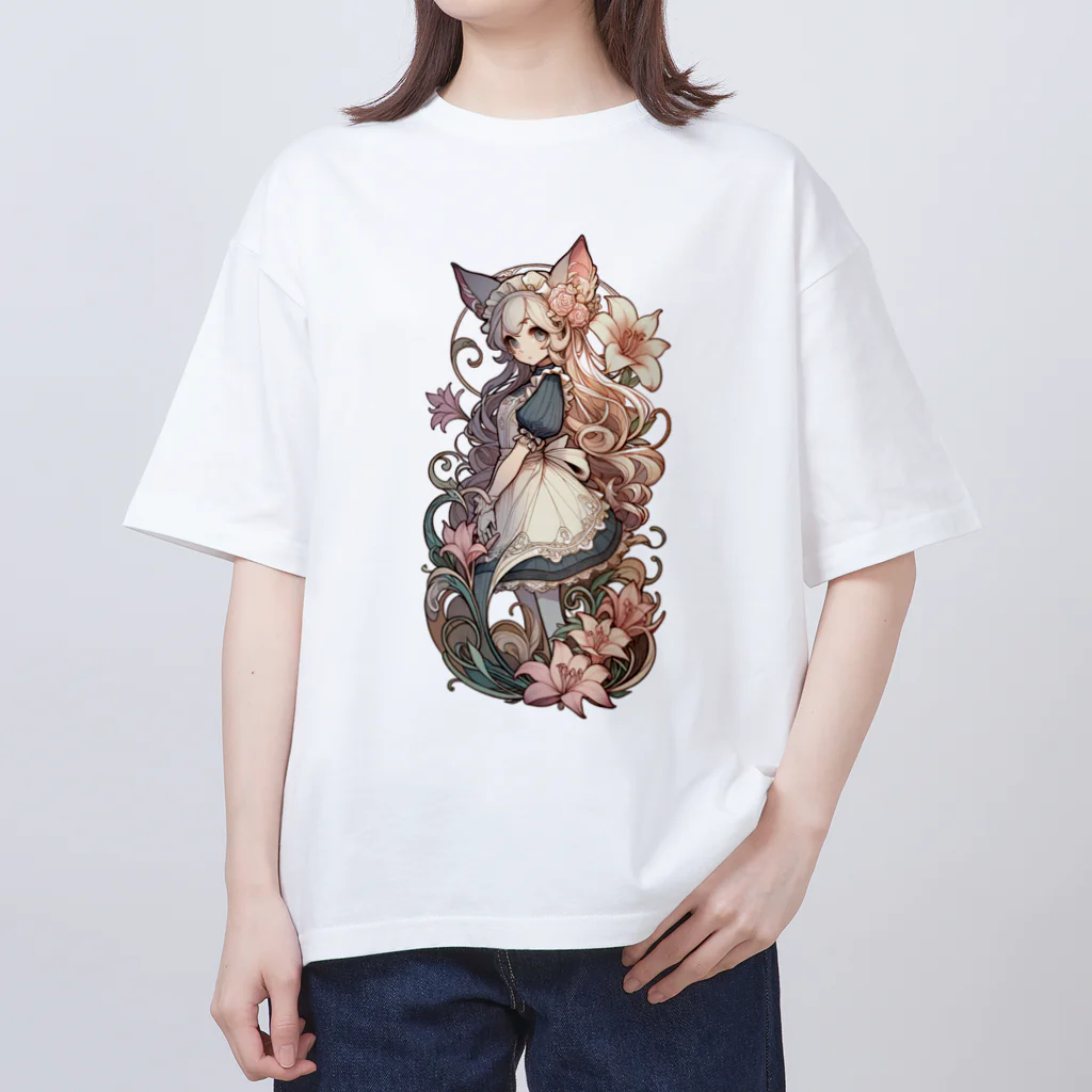 MITAKA_A_Iの植物と猫さん オーバーサイズTシャツ