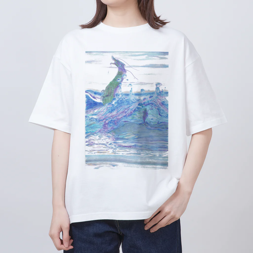 Daria tanakaの龍神&水 オーバーサイズTシャツ