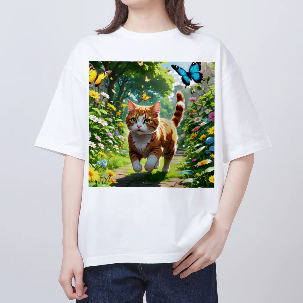 にゃんぼショップ🐈の大冒険にゃんこ オーバーサイズTシャツ