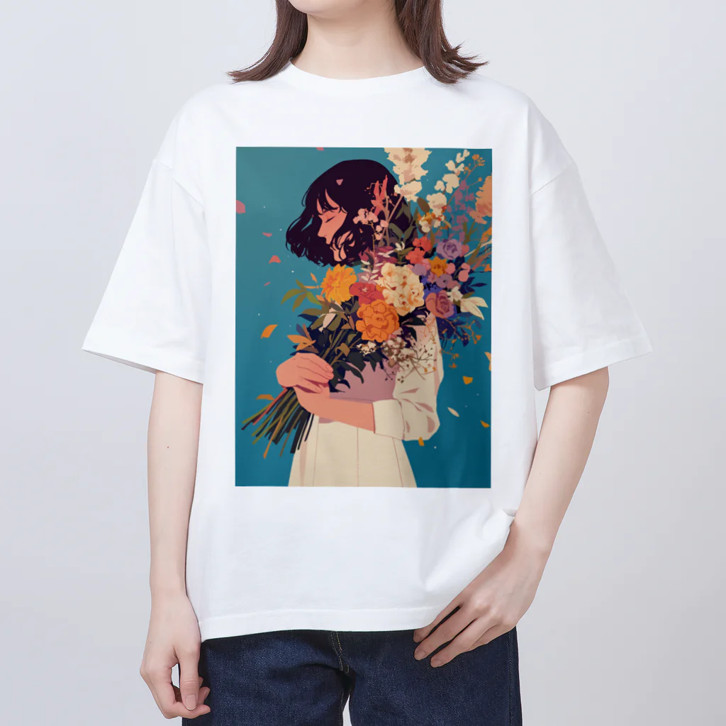 AQUAMETAVERSEの花束をあなたに　Hime  2530 オーバーサイズTシャツ