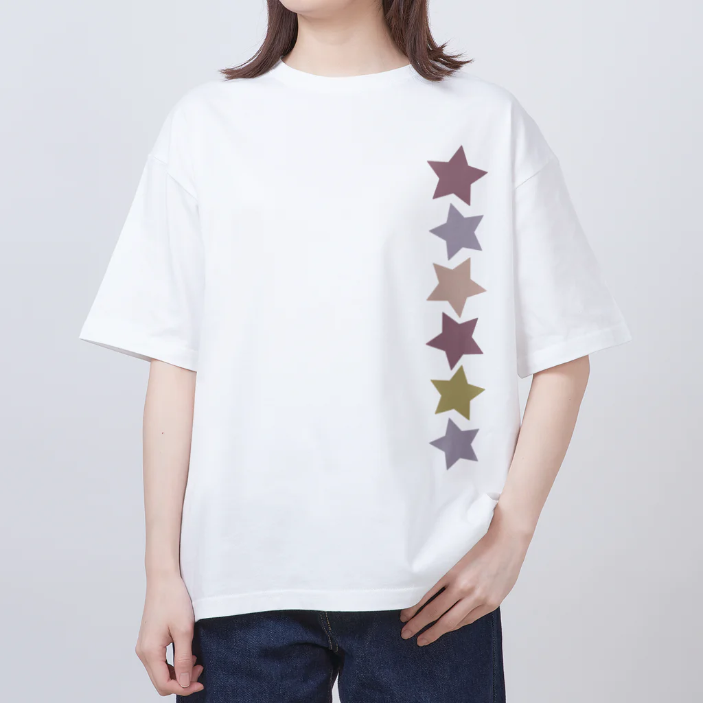 つきしょっぷのくすみカラーの星 オーバーサイズTシャツ