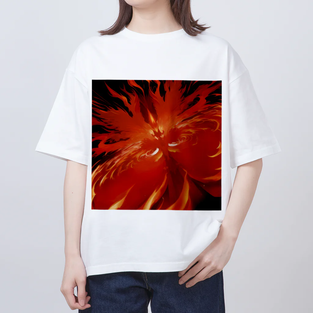 幻想の館の不思議模様・炎 Oversized T-Shirt