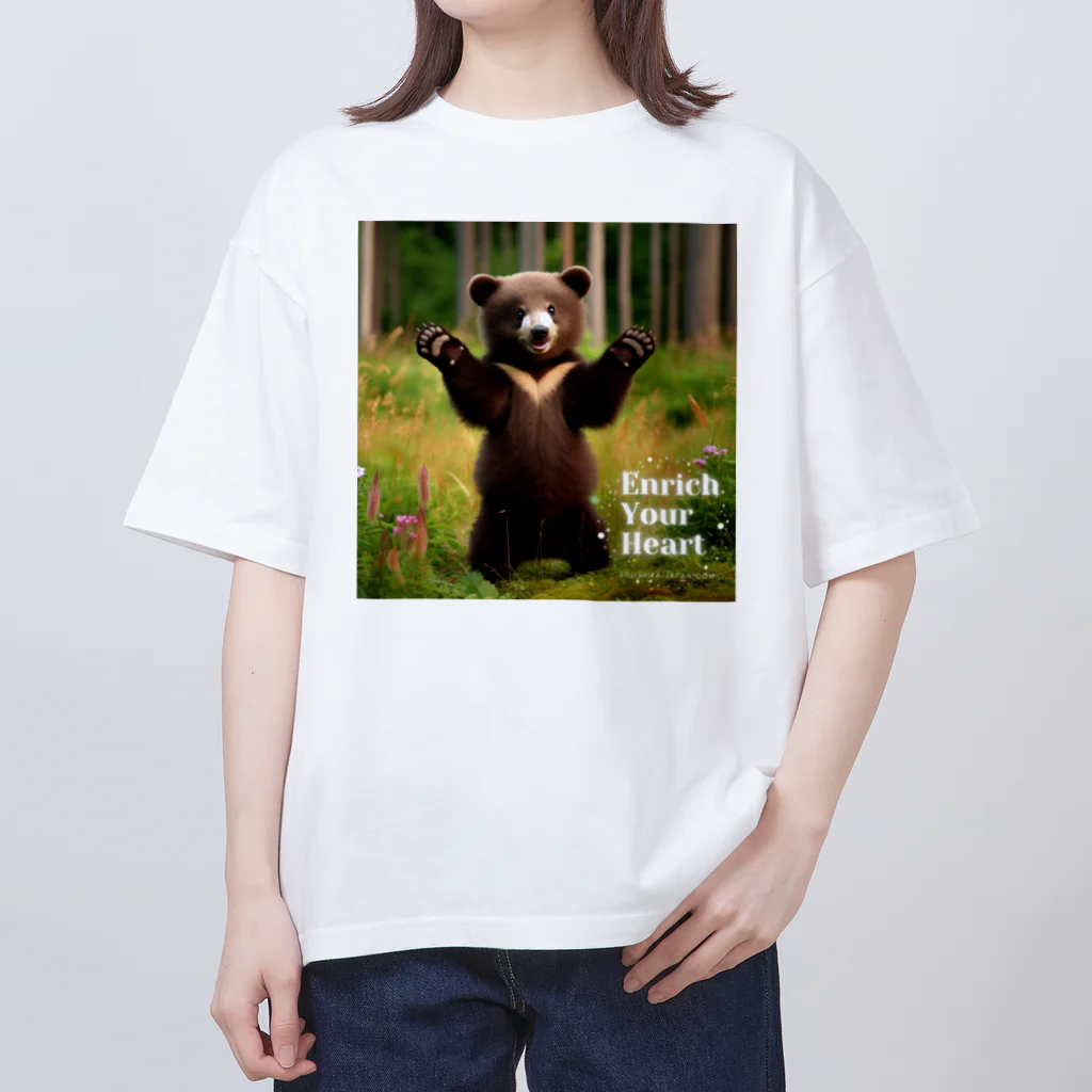 FUJISHIKAのMOON BEAR ENRICH YOUR HEART オーバーサイズTシャツ