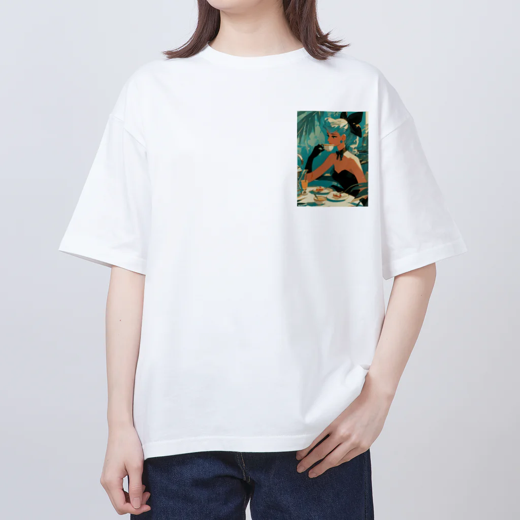 AQUAMETAVERSEのティファニーでお茶を　Hime  2530 Oversized T-Shirt