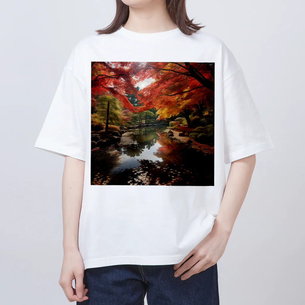 AQUAMETAVERSEの紅葉　なでしこ1478 オーバーサイズTシャツ