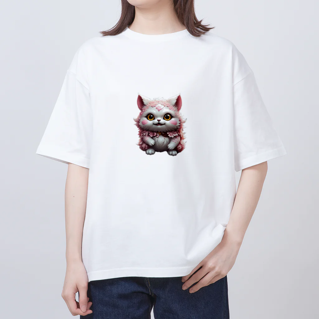 AI妖怪大図鑑の桜妖怪　ゴウカクニャ オーバーサイズTシャツ