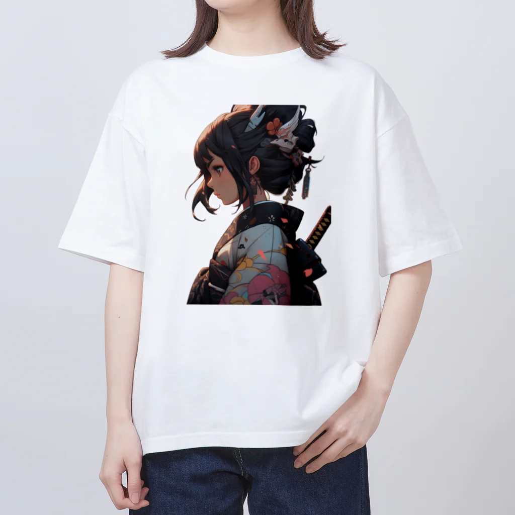 WakuWakustoreのBeautiful Samurai Oversized T-Shirt