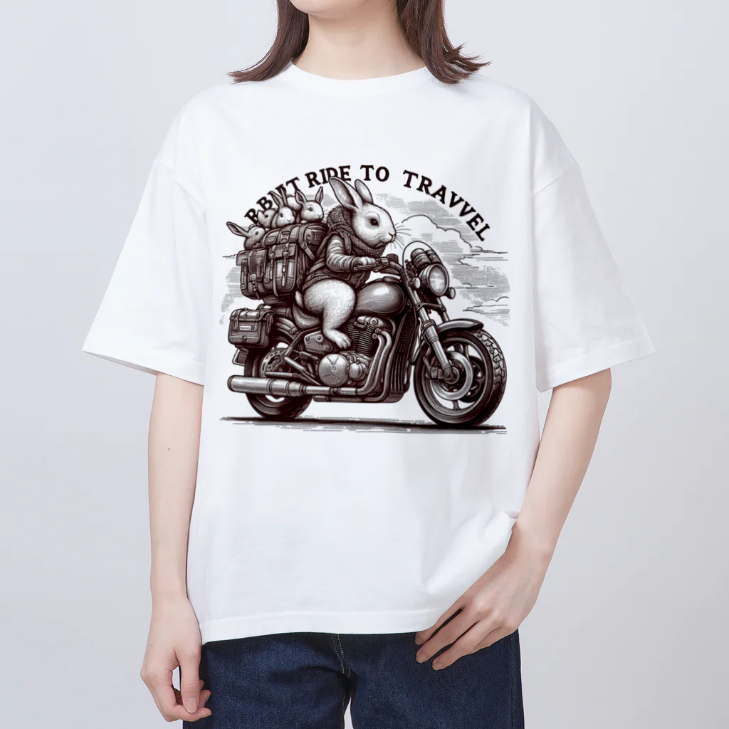 miyasaku102のバイク旅のウサギ Oversized T-Shirt