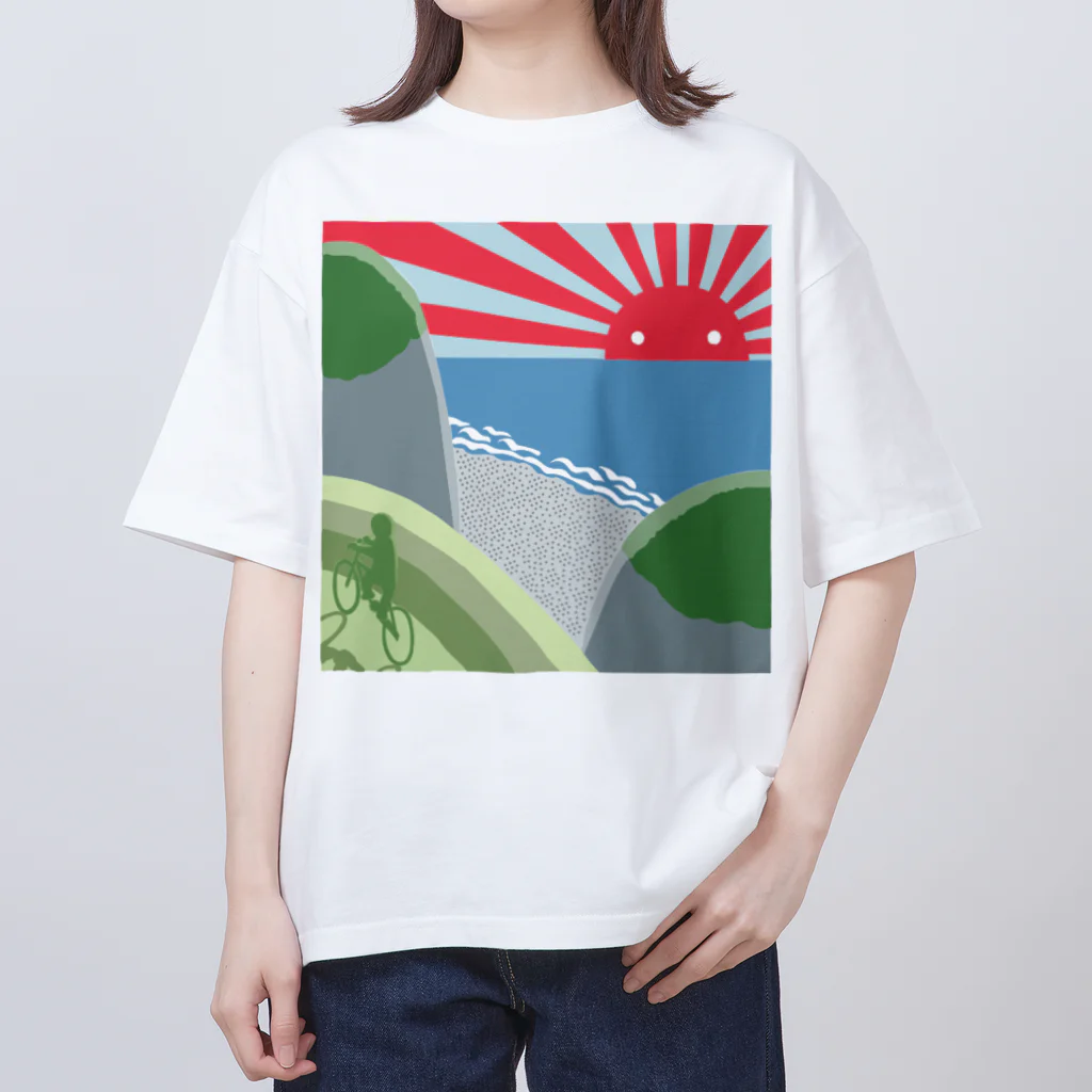 eugorameniwaの浜辺の朝日 オーバーサイズTシャツ