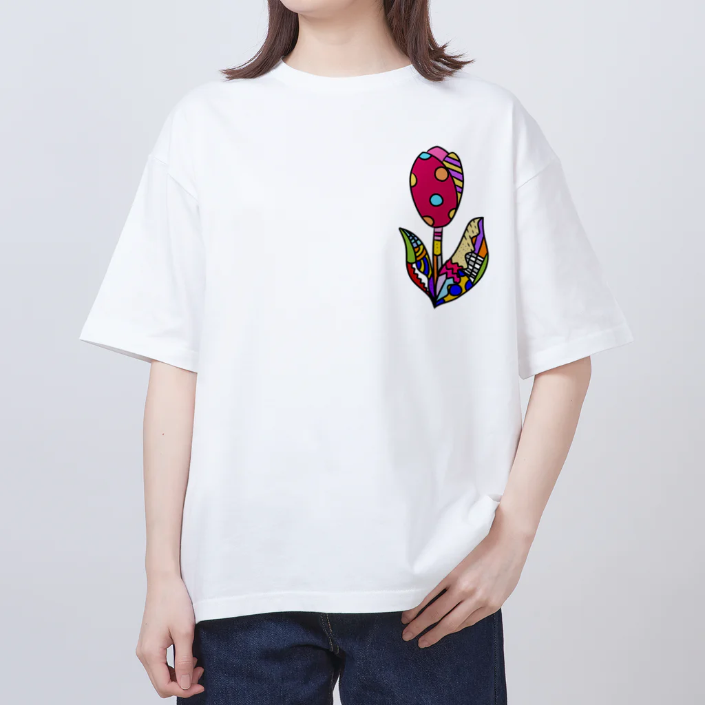 maru houseのカラフル🌈チューリップ Oversized T-Shirt