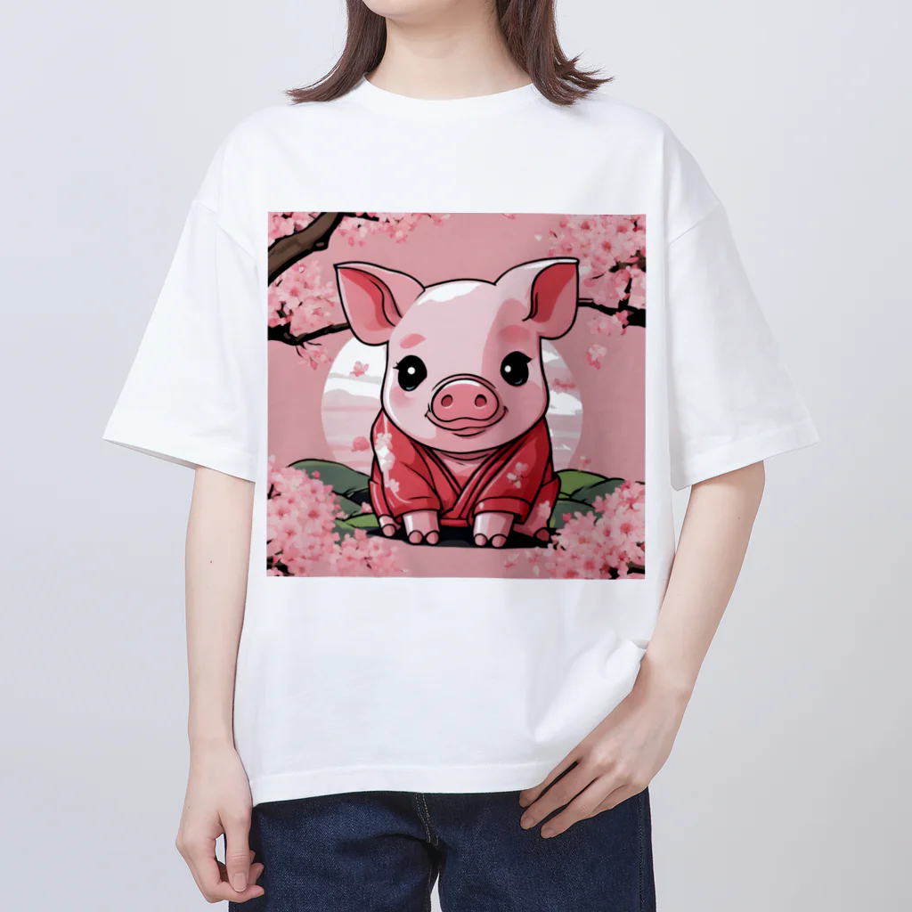 🐽ブヒブヒ🐽の子ブタちゃんのかわいいグッズ オーバーサイズTシャツ