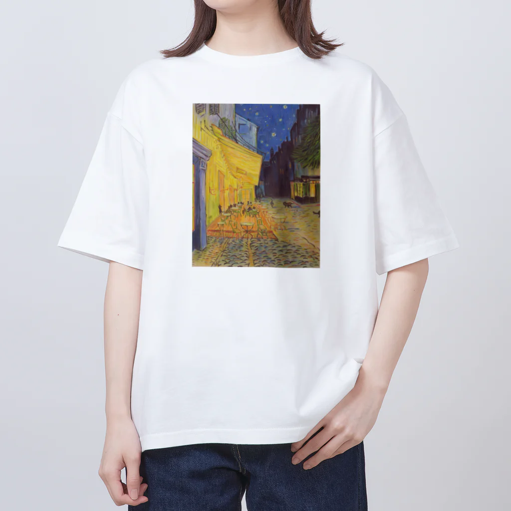 目羅　健嗣の夜の猫カフェ（メラノ美術館） オーバーサイズTシャツ