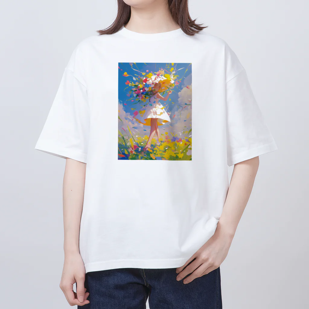 AQUAMETAVERSEの花のささやき　ラフルール　1859 オーバーサイズTシャツ