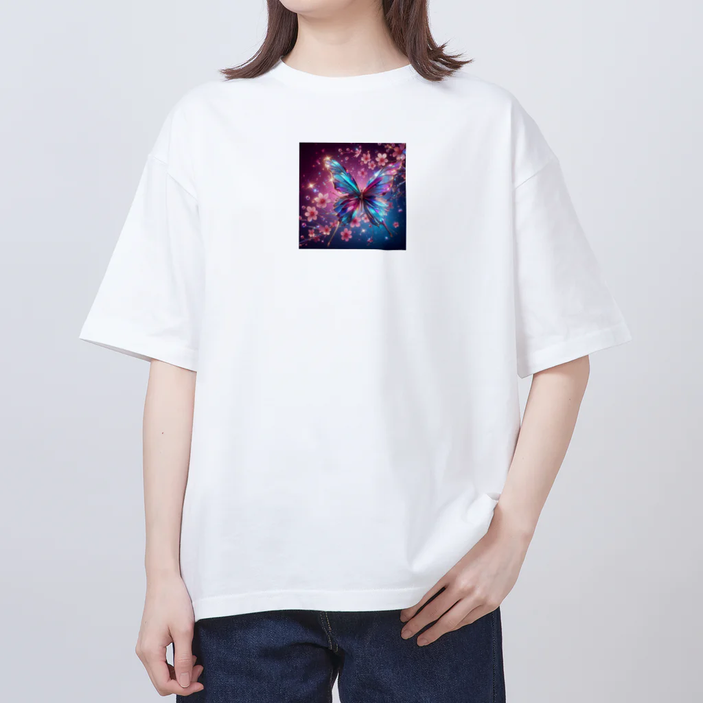 xsayaxの鮮やかな蝶々 オーバーサイズTシャツ