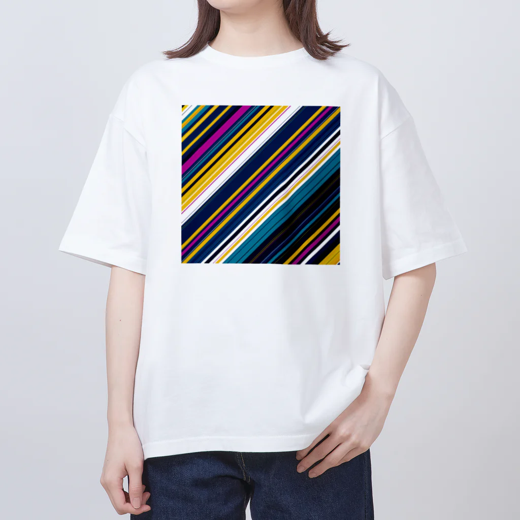 BobkachieeLennonのボーダー斜めA Oversized T-Shirt