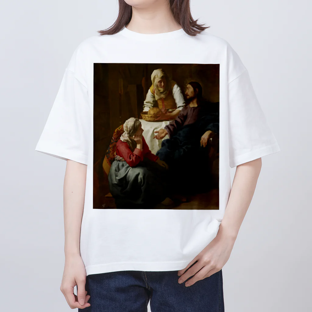 世界美術商店のマルタとマリアの家のキリスト / Christ in the House of Martha and Mary Oversized T-Shirt