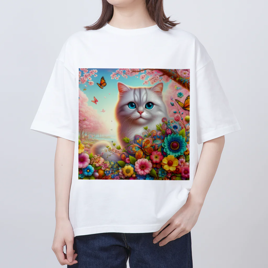 ねこ好き姉貴のねこ好き姉貴 オーバーサイズTシャツ