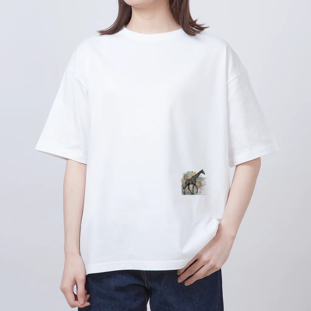 Tシャツピークスのキリンジラフ Oversized T-Shirt