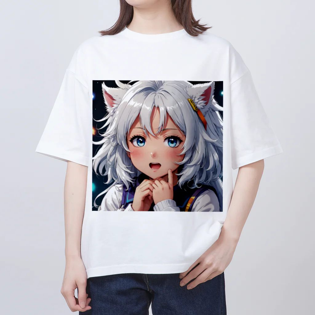 巫女スタぐらむのもふもふの美少女甘える Oversized T-Shirt