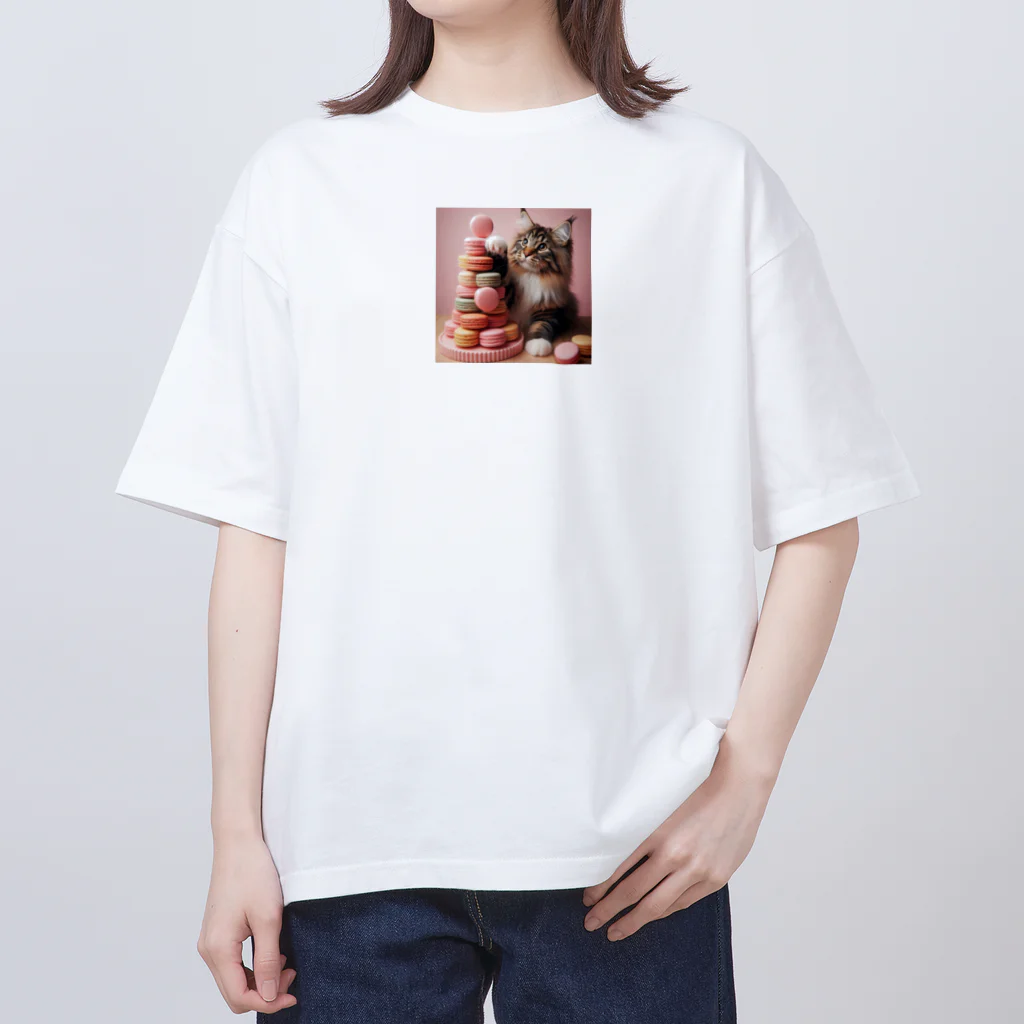 Y m @Y's shopの猫とマカロン Oversized T-Shirt