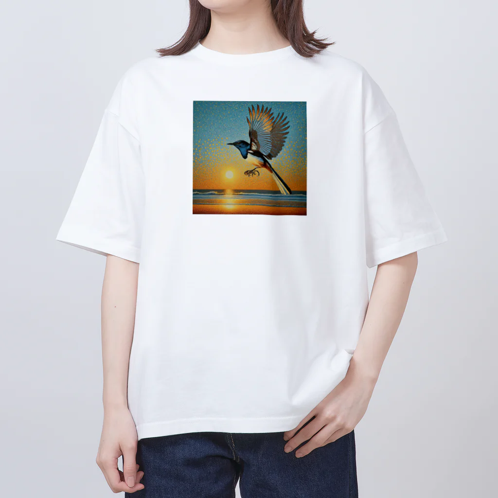 hinasoyuのシキチョウのリゾートサンセット Oversized T-Shirt