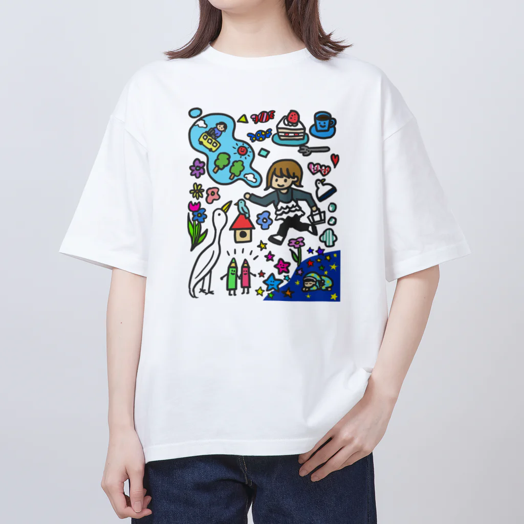 とりやまいろいろグッズのカラフル世界 オーバーサイズTシャツ