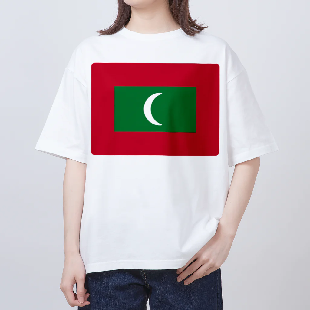 お絵かき屋さんのモルディブの国旗 オーバーサイズTシャツ