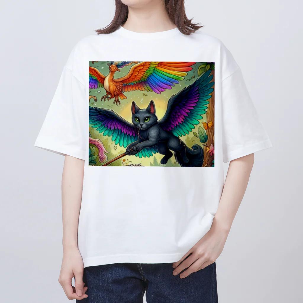 momonekokoの黒猫の魔法使い オーバーサイズTシャツ