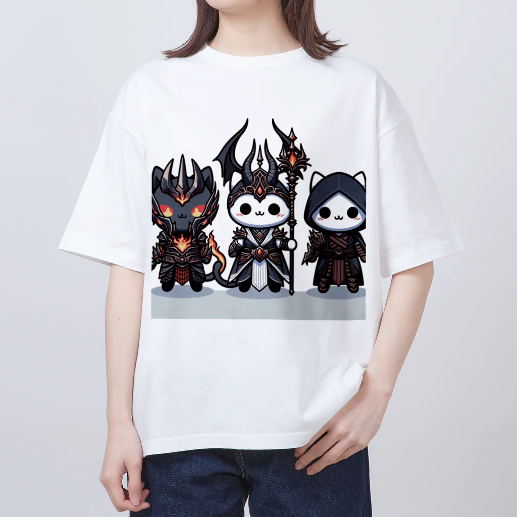 にゃんラボの魔王にゃんこと側近にゃんこ Oversized T-Shirt