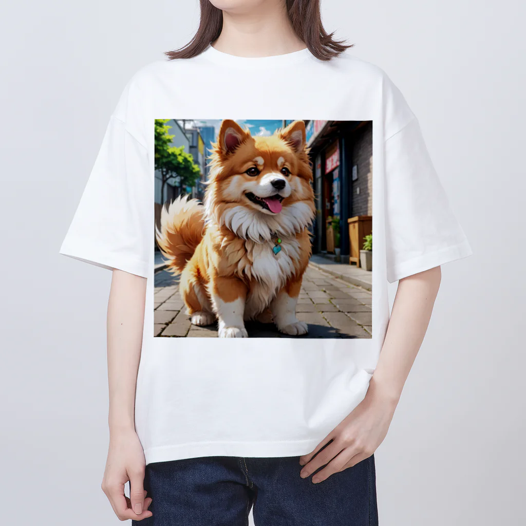 ahuroの毛並みふわふわワンコ オーバーサイズTシャツ