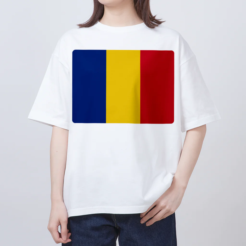 お絵かき屋さんのルーマニアの国旗 オーバーサイズTシャツ