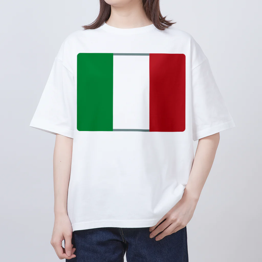 お絵かき屋さんのイタリアの国旗 Oversized T-Shirt