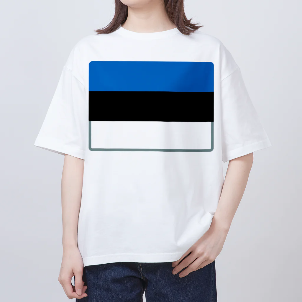 お絵かき屋さんのエストニアの国旗 オーバーサイズTシャツ
