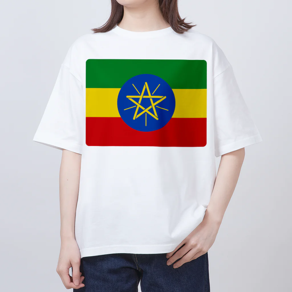 お絵かき屋さんのエチオピアの国旗 オーバーサイズTシャツ