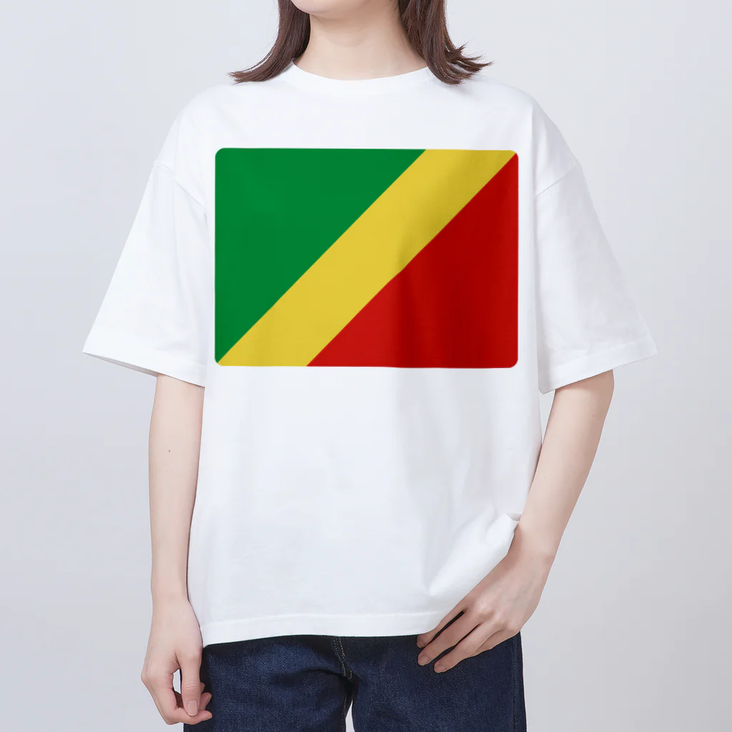 お絵かき屋さんのコンゴ共和国の国旗 オーバーサイズTシャツ