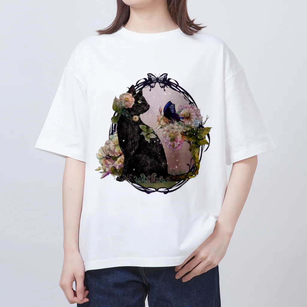 ▼△OCTA△▼の黒猫の夢花 Oversized T-Shirt