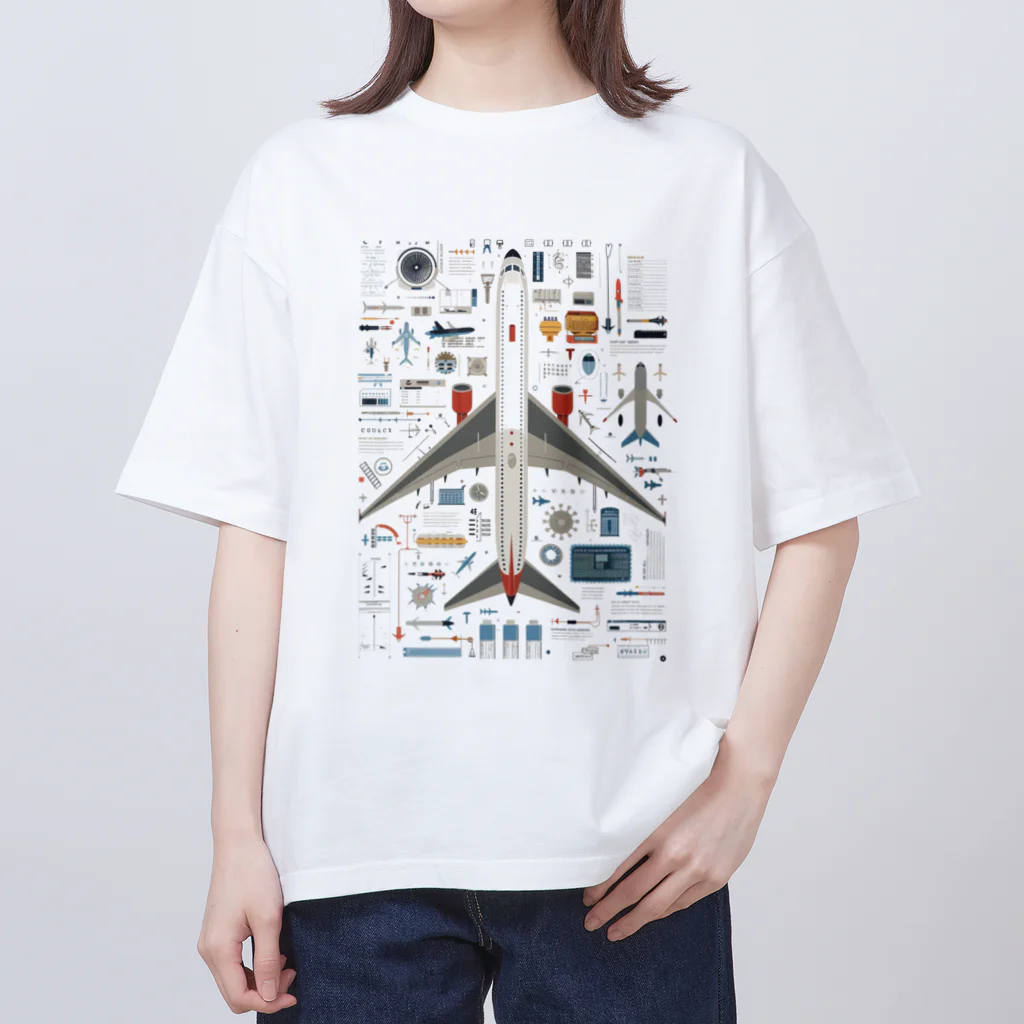 Chi3の航空機の世界：飛行の全てを一望に オーバーサイズTシャツ